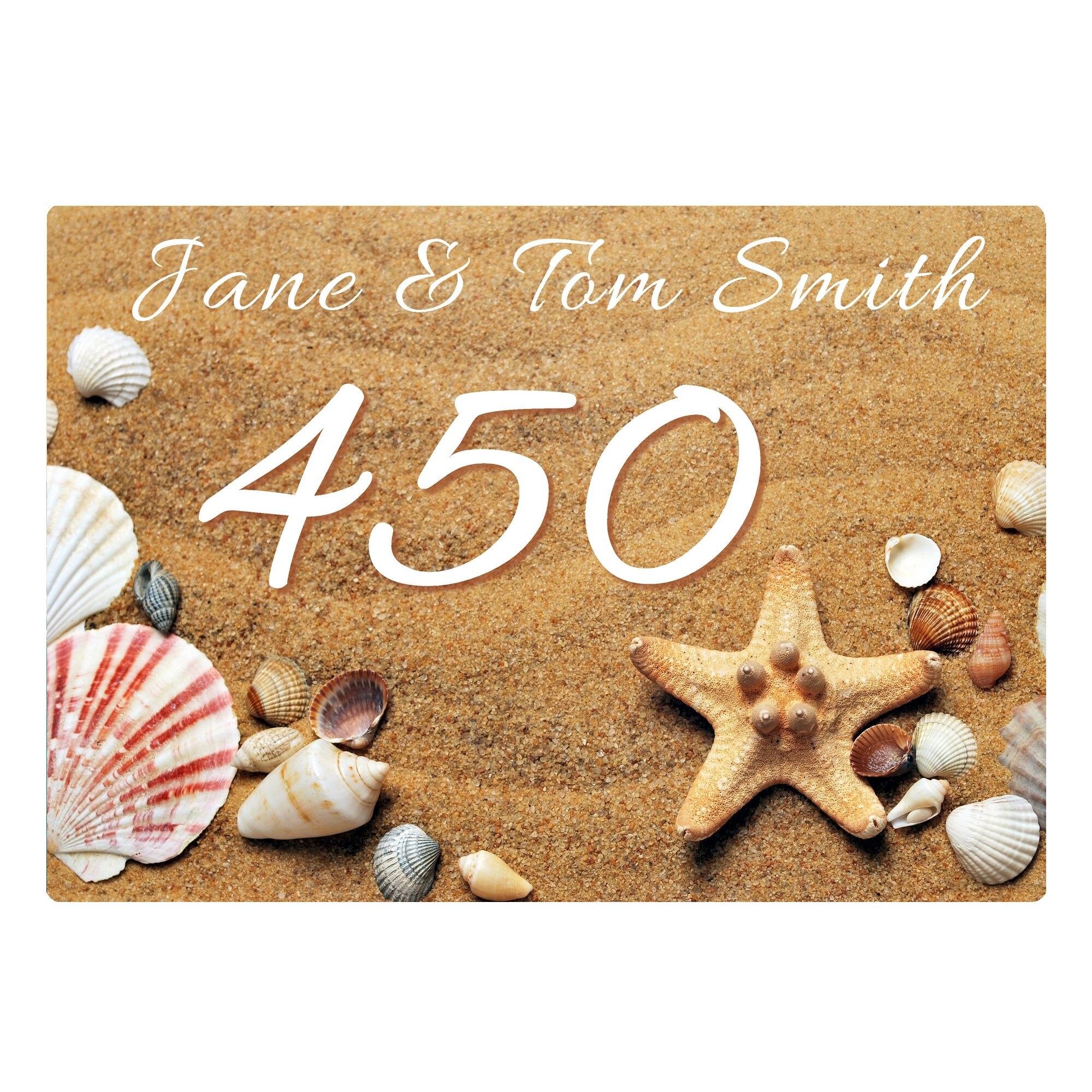 Plaque Maison Numero à Personnaliser Aluminium Porte Moderne Contemporain Mer Ocean Plage