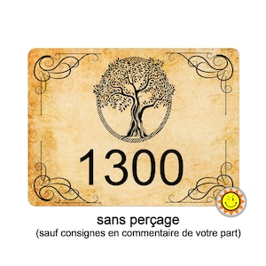 House number plaque to personalize aluminum door olive tree olive tree Provence vintage R111