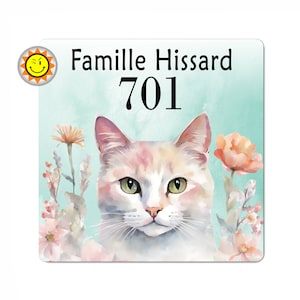 Personalized aluminum mailbox plate with your name and number cat flowers C431