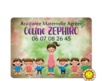 Plaque Assistante maternelle agréée panneau de porte nounou nourrice