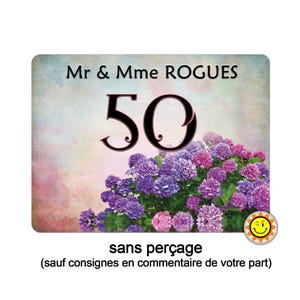 House number plaque to personalize aluminum flower holder vintage hydrangeas R333