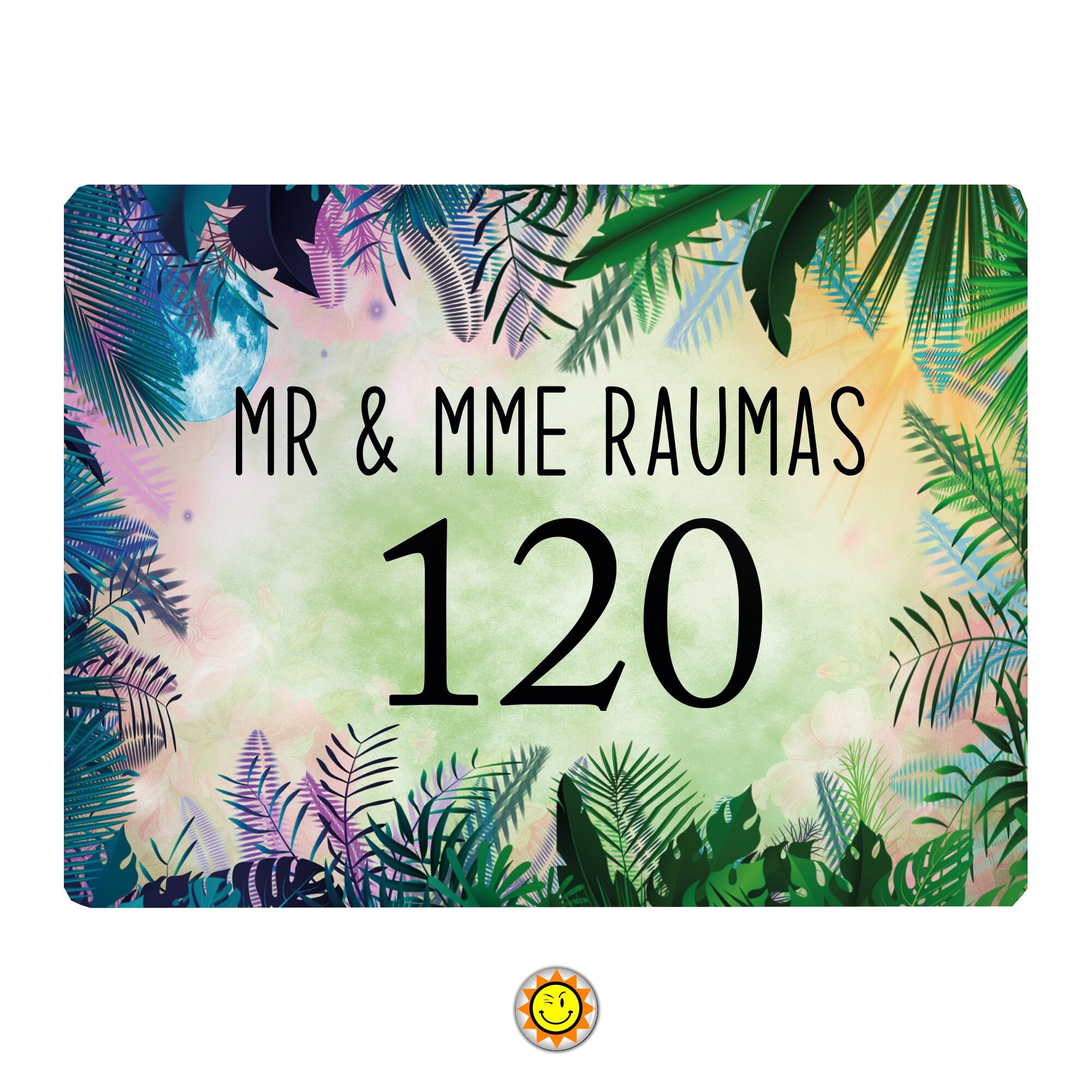 Plaque Maison Numero à Personnaliser Aluminium Porte Feuille Jungle Contemporain Couleurs