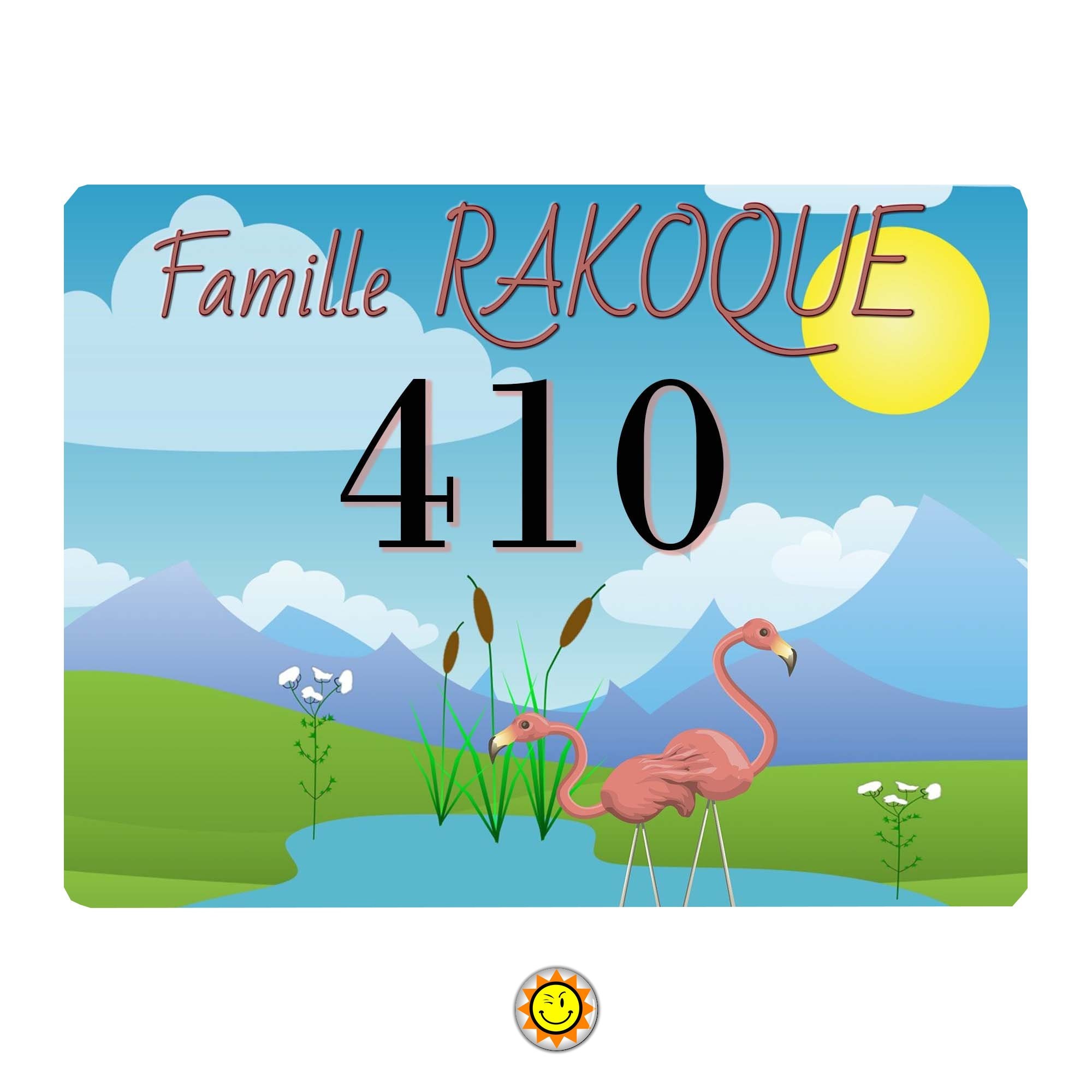 Plaque Maison Numero à Personnaliser Aluminium Porte Camargue Flamant Rose