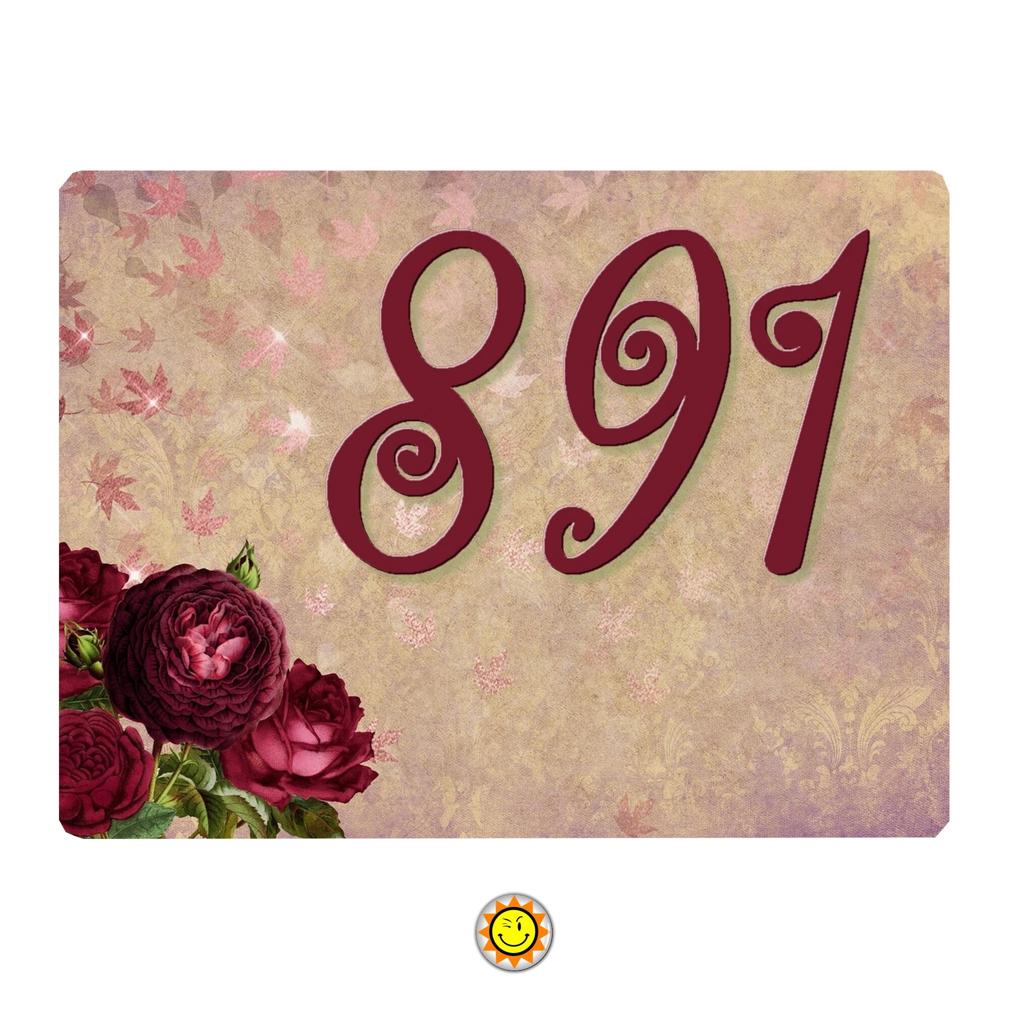 Plaque Maison Numero à Personnaliser Aluminium Porte Fleurs Flowers Vintage