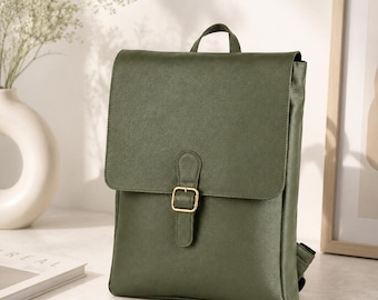 Handcrafted Full-Grain Italian Leather Backpack for 17 inch Laptop, Travel, University or Office Bag, Business Backpack for Men and Women