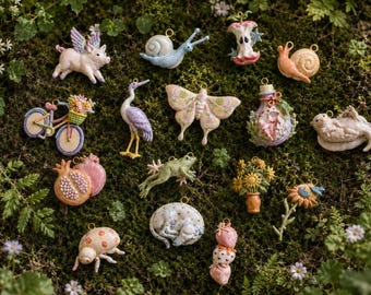 Whimsical Nature Charms, Cute Animal & Flower Pendants, Cottagecore Copper Charms for DIY Jewelry Making