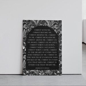 St. Patrick Prayer Print, Vintage Botanical Scripture Art (Digital Download)