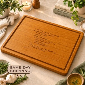 Programmer Cutting Board, Personalized Coder Cutting Board JavaScript Developer Gift, Software Engineer Gift, Tech Kitchen Lover Gift