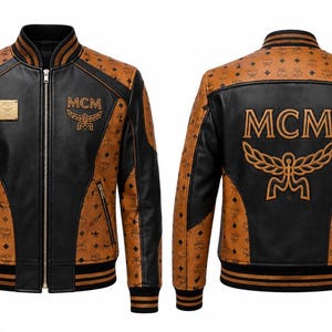 mcm ライダースジャケット Mcm Leather Jacket - Etsy