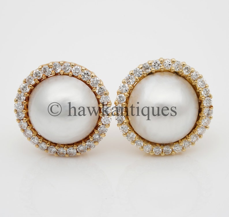 Quality English 13 mm. Mabe Pearl 1.50 Ct G VVS Brilliant Cut Di Quality English 13 mm. Mabe Pearl 1.50 Ct G VVS Brilliant Cut Di