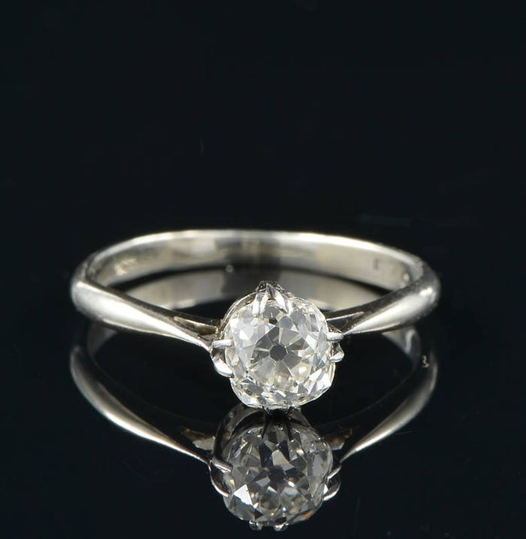 Art Deco 1.10 Ct Rare G VVS Old Mine Diamond Solitaire Ring - Etsy