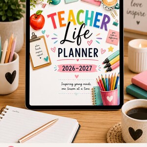 2026–2027 Teacher Digital Planner | Hyperlinked Academic Planner | Goodnotes, Notability & Noteshelf | Instant Download