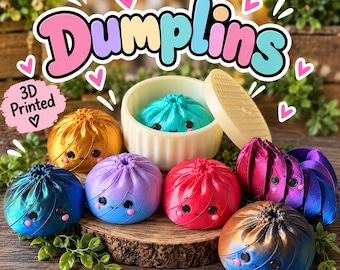 Juguete antiestrés con forma de dumpling impreso en 3D / Juguete sensorial en espiral / Lindo compañero de escritorio / Varios colores