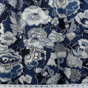 Floral Navy Designer Pillow Cover ~16&quot;,17&quot;,18&quot;,20&quot; 24&quot; 26&quot;,Square, Lumbar or Euro Sham