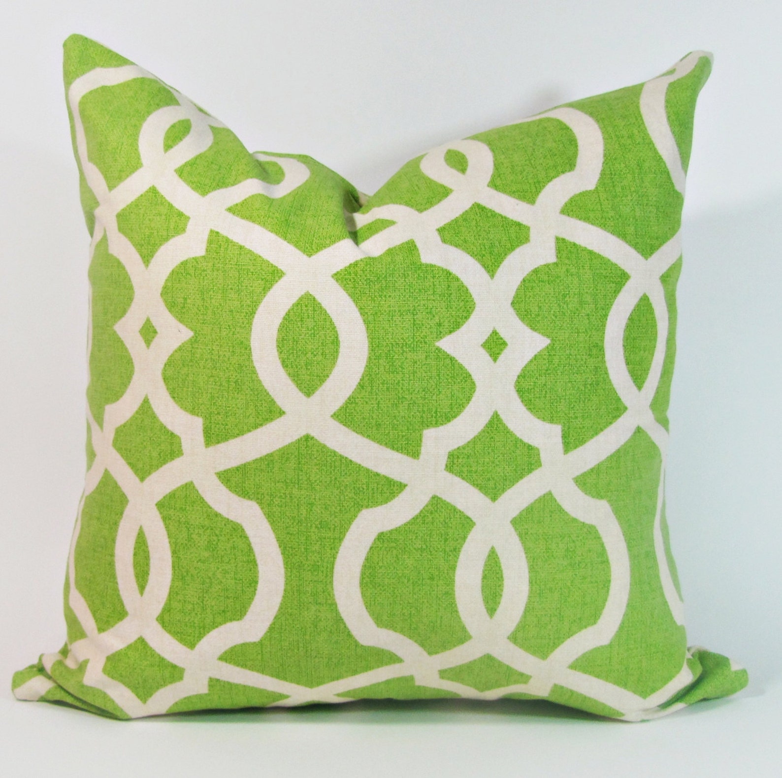 Green Decorative Pillow Covers -green Trellis Pillow. Size 12 X 24
