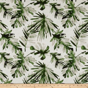 Palm Fronds Indoor/Outdoor Kissencover.Green und offwhite.