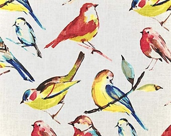 16 "x 16" Vogelbeobachter dekorative Kissenbezug.rot, gelb, blau, braun & weiß.
