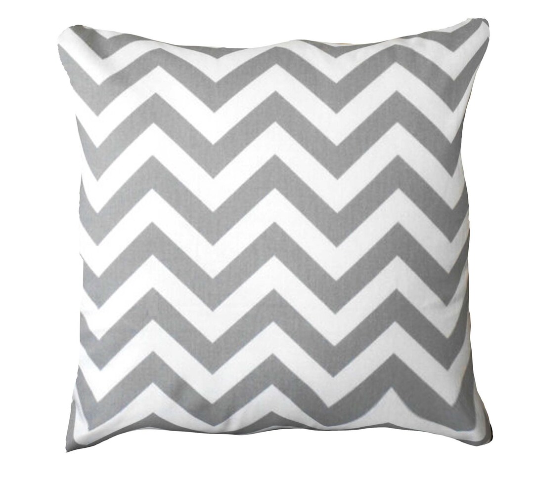 Grey Pillow Cover. Gray Pillow Covergray Zigzag Pillowgray Etsy