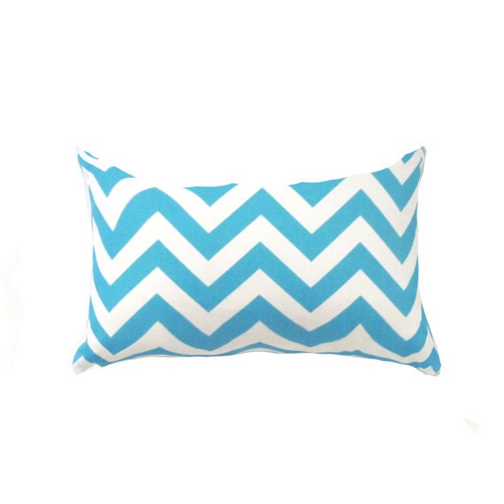 Blue Pillow Cover Blue Zigzag Pillow Blue Chevron Etsy