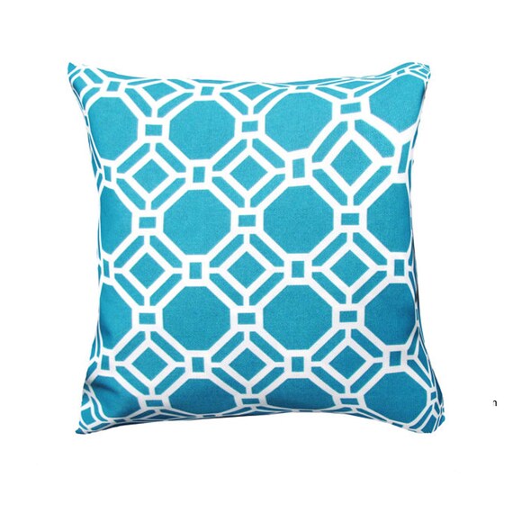 Items similar to Blue Pillow Cover Modern Pillow Cover Blue/White
