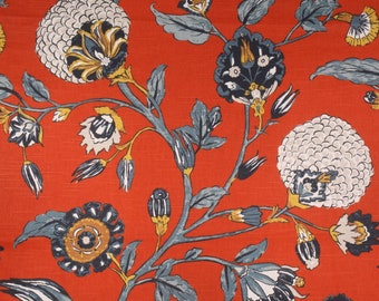 18" x 18” Auretta Spice  Decorative Pillow Cover.Orange, Gray, Navy & Cream.