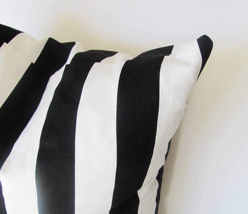 Black PILLOW COVER. Black Accent Pillow.black Striped Pillow Etsy