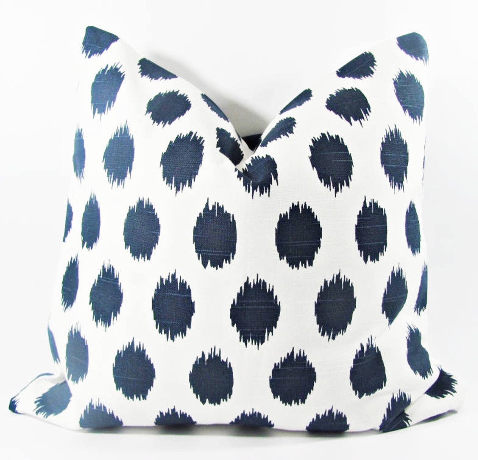 Blue PILLOW COVER Navy Blue Ikat Pillowblue Ikat Pillow Etsy
