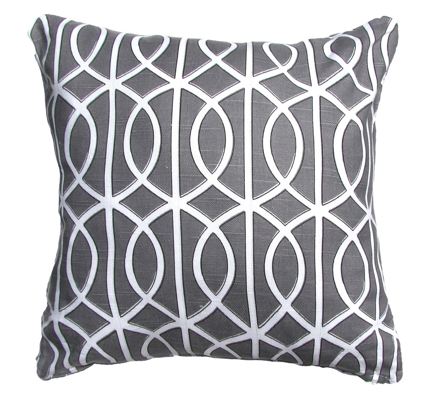 Graytrellis Pillow-throw Pillow-charcoal / White Lattice - Etsy