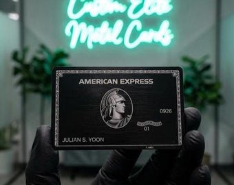Amex Black Card Replica - Custom Metal Card, Stainless Steel Engraved Luxury Collector Gift 2026