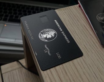 Amex Black Card Replica Custom Metal Card, Stainless Steel Engraved Luxury Collector Gift