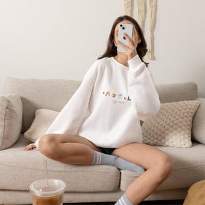 Cozy Season Sweatshirt, Autumn Ghost Book Sweater, Fall Pullover Apparel