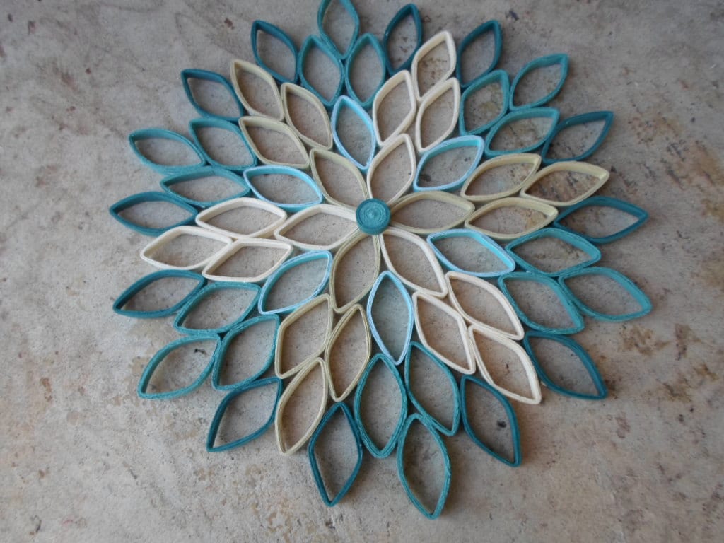 Wall Art Dahlia Wall Hanging Teal Home Decor Paper Wall Art Etsy
