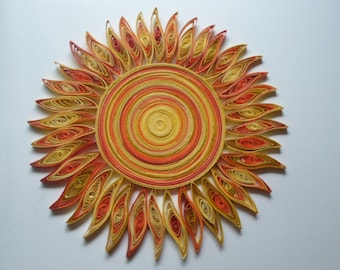 Sun Wall Art: Handmade Paper Quilling, Kids Room Decor