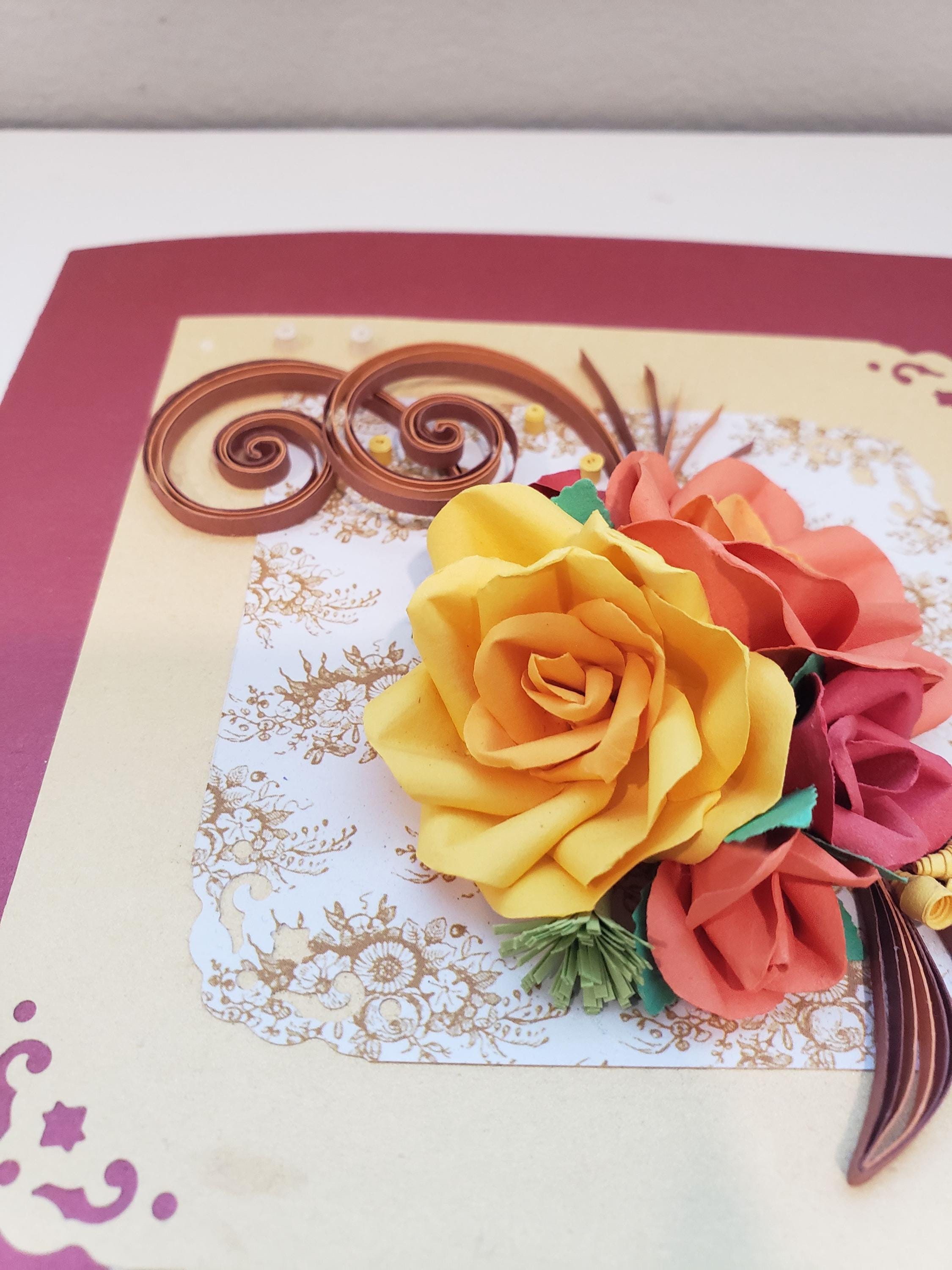 Handmade Quilled Paper Flower Card: Unique Floral Art - Etsy