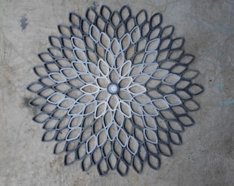 Large Gray Paper Dahlia Wall Art: Contemporary Floral Decor