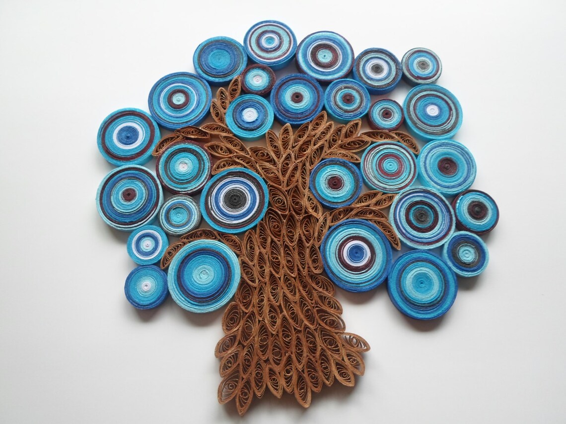 Blue Tree Wall Hanging Abstract Tree Wall Art Paper Tree Wall Etsy