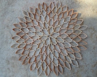 Handmade Dahlia Paper Wall Art: Modern Geometric Floral Decor
