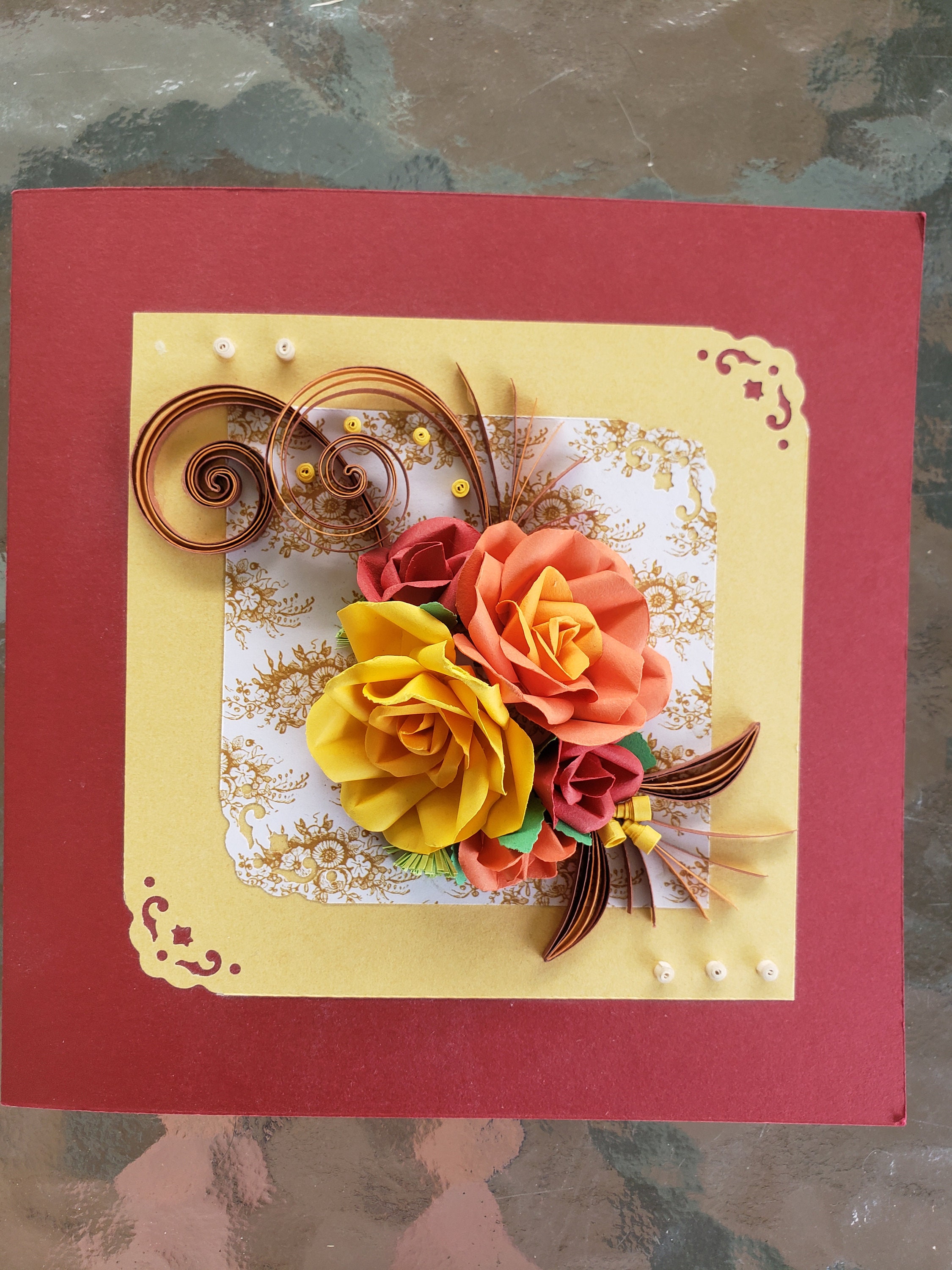 Rose Greeting Quilling Cards 3D, Unique Paper Handmade Greeting Cards For  Birthday, Color Art Quilled Cards Gift, Romance Card, Pretty Card,  Beautiful