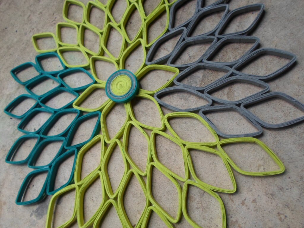 Teal Lime Green Home Decor Dahlia Wall Hanging Large Wall Art Etsy
