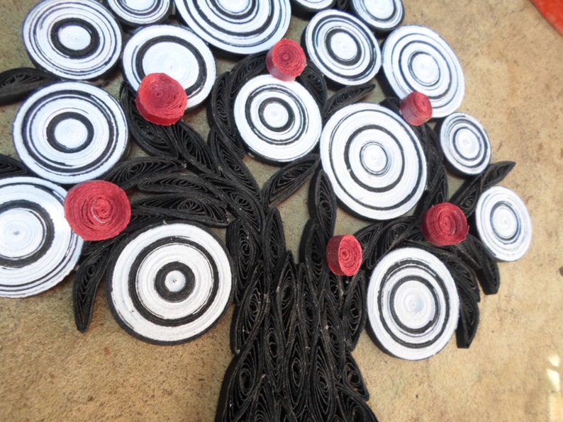 Abstract Paper Tree Wall Art: Black White 3D Sculpture - Etsy