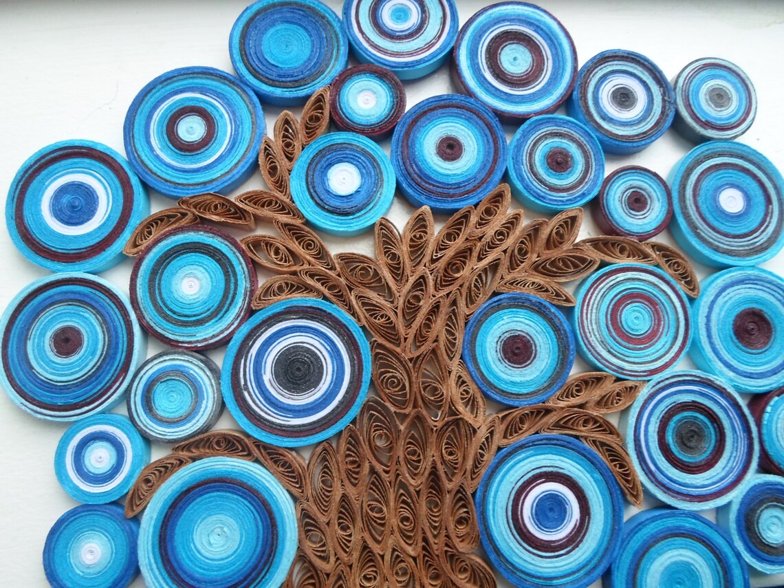 Blue Tree Wall Hanging Abstract Tree Wall Art Paper Tree Wall Etsy