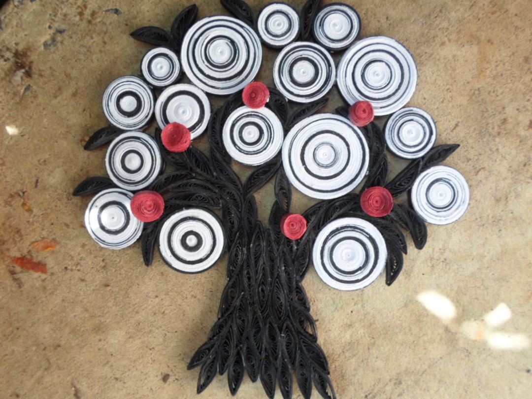 Abstract Paper Tree Wall Art: Black White 3D Sculpture - Etsy