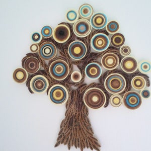 Wall decoration Modern wall hanging Abstract paper wall art Quilled tree home decor