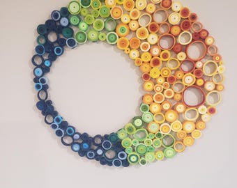 Vibrant Round Wall Hanging Colorful Living Room Accent Piece Eye-catching Handcrafted Wall Art