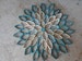 Wall art Dahlia wall hanging Teal home decor Paper wall art Original wall decoration 