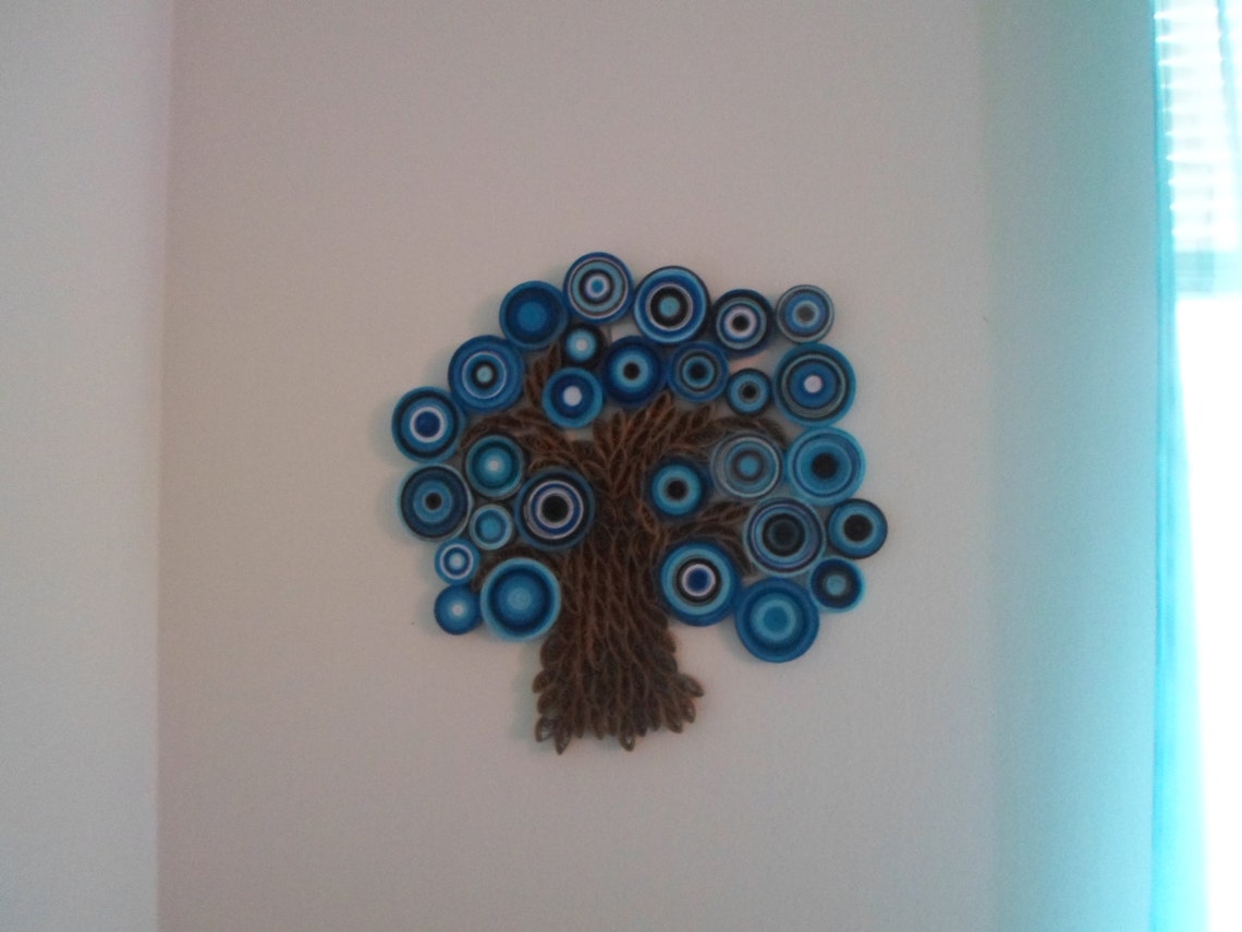 Blue Tree Wall Hanging Abstract Tree Wall Art Paper Tree Wall Etsy