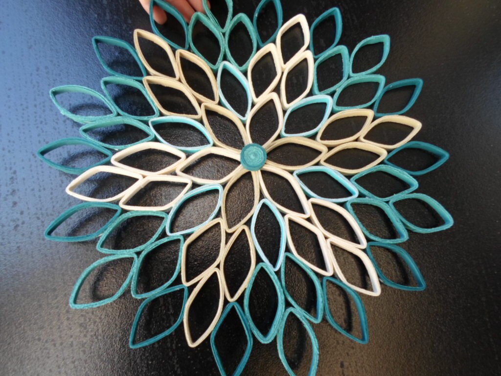 Wall Art Dahlia Wall Hanging Teal Home Decor Paper Wall Art Etsy