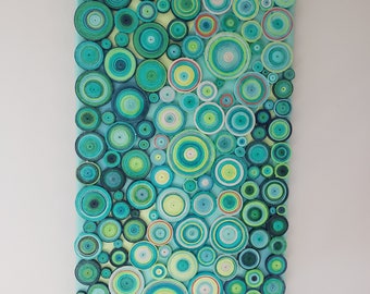 Large wall art Abstract circles wall decor Paper art for living room ,hallway