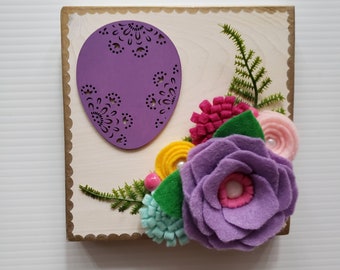 Felt flowers decoration Easter Egg Easter gift