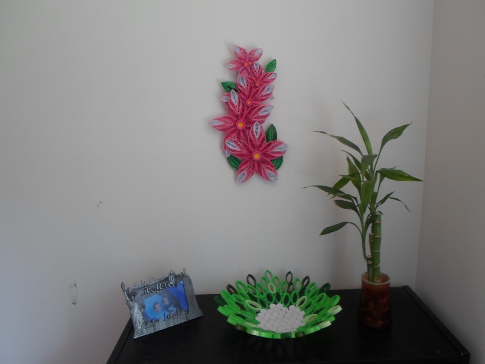 Pink Flowers Wall Hanging Original Wall Decor Bedroom Art Etsy